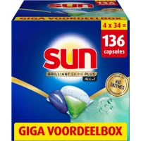 Sun Brilliant Shine Plus All-in 1 Vaatwascapsules - 136 capsules