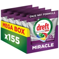 Dreft Platinum Miracle All-In-One 30 Minute Miracle Vaatwastabletten Citroen - 155 tabletten